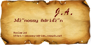 Jánossy Adrián névjegykártya